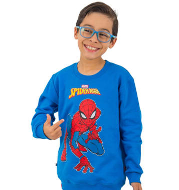 POLERA BASICA SPIDERMAN NIÑO AZUL