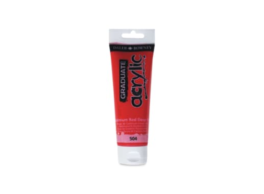 Tubo - Daler Rowney - Graduate Acrylic - 120 mL - Rojo Cadmio Oscuro