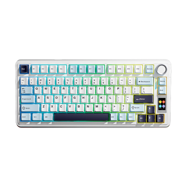 Teclado Aula S75 PRO Inalámbrico Inglés BLACK/WHITE/DARK PURPLE - SEIYA SWITCH