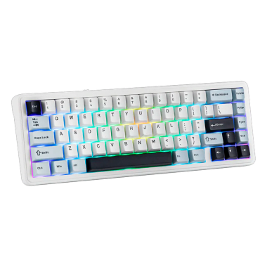 Teclado Aula F65 Inalambrico Inglés WHITE/BLUE/DARK PURPLE - REAPER SWITCH