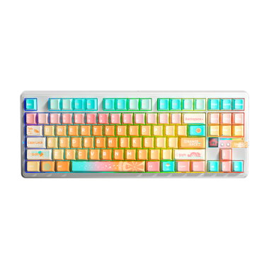Teclado Aula F87 PRO V2 Inalámbrico Inglés DYE SUBLIMATED - METEOR ICE CREAM SWITCH