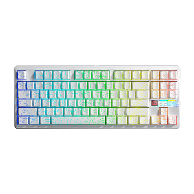 Teclado Aula F87 PRO V2 Inalámbrico Inglés WHITE CONTOUR - STAR VECTOR SWITCH