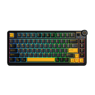 Teclado Aula AU75 RGB Inalambrico BLACK/YELLOW - MECHANICAL SWITCH