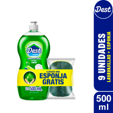 Lavavajillas DEST Limón 500ml + Esponja