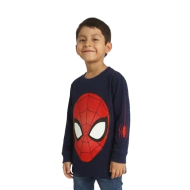 POLO MODA ML SPIDER-MAN NIÑO AZUL