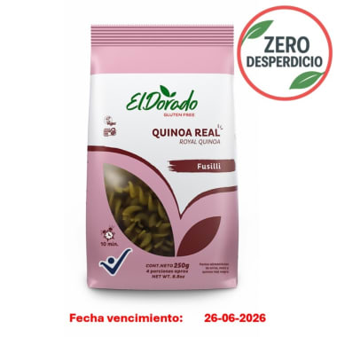 ZERO DESPERDICIO - Pasta de quinoa fusilli 250 gramos El Dorado