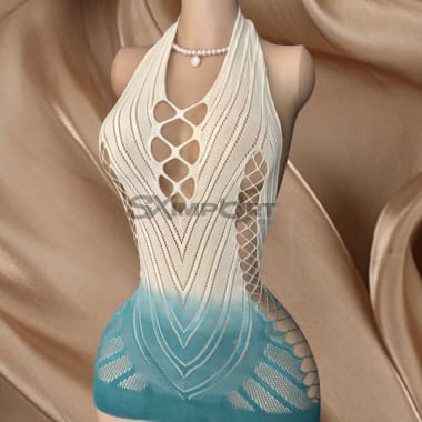 VESTIDO MALLA TURQUESA