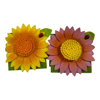 Canasta fieltro flor