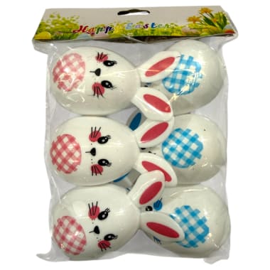 Huevos Pascua conejos 6 pzs