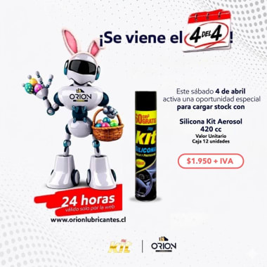 kit silicona Aerosol 420cc para autos 
