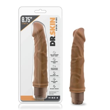 Dr. Skin - Cock Vibe 6 - 8.5 Inch Vibrating Cock - Mocha