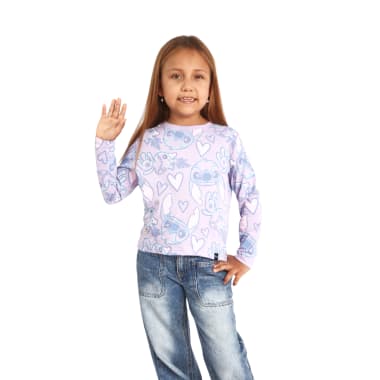 POLO MODA ML LILO & STITCH NIÑA LILA