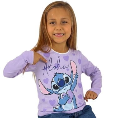 POLO BAS ML LILO & STITCH LILA NIÑA