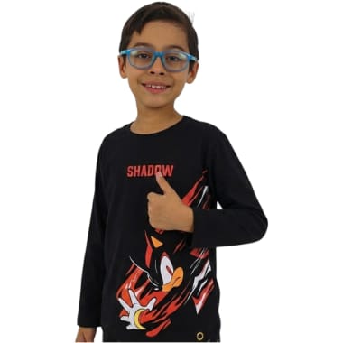 POLO MODA ML SONIC NIÑO NEGRO