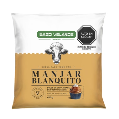 Manjar blanquito bazo velarde bolsa 450g