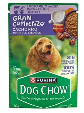 Alimento Dog Chow Cachorro Carne 85 Gr Pouch 