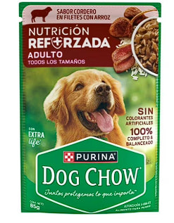 Alimento Dog Chow Adulto Cordero 85 Gr Pouch 