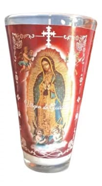 Veladora Vaso Limonero Con Imagen Virgen De Guadalupe
