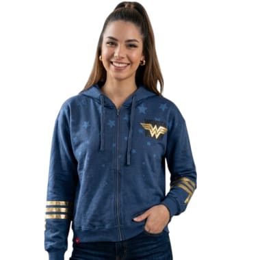 CASACA CON CAPUCHA WONDER WOMAN MUJER ACERO