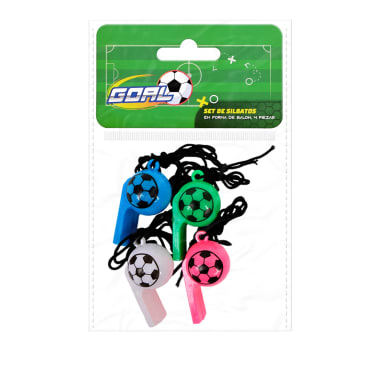 Set silbatos balón mundial 4 pzs