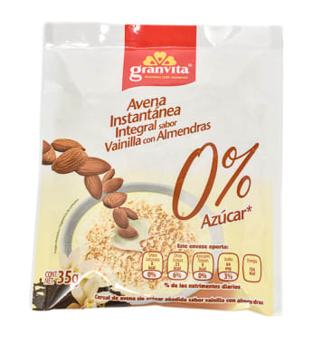 Avena Granvita Cero Azucar Vainilla 35 Gr Instant