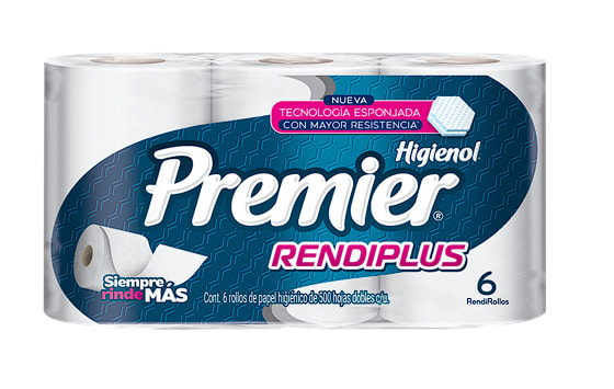 Papel higiénico Premier Rendiplus 500 HD 6 r