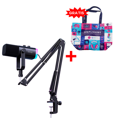 Micrófono Fifine AM8T Black con Brazo + Bolsa Fifine 2025 