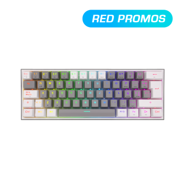 Teclado Mecánico Gamer Redragon FIZZ PRO Wireless. Spanish K616-RGB-GW GREY/WHITE