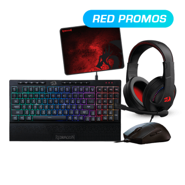 Combo Redragon 4 en 1 S147-SP Teclado K515 Spanish + Mouse M724 + Auricular H211 + Pad P016