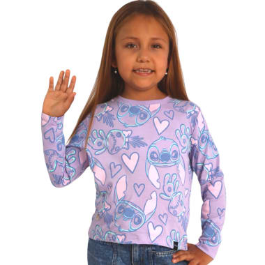 POLO MODA ML LILO & STITCH NIÑA LILA