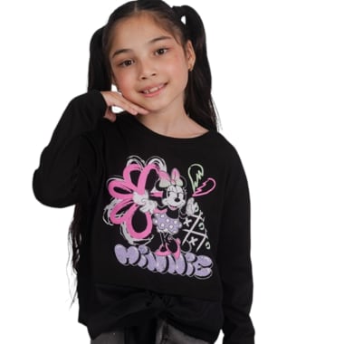 POLO  NIÑA MINNIE MOUSE NEGRO