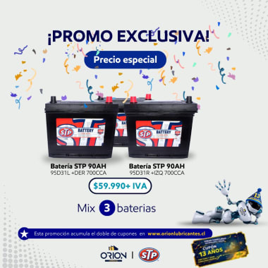 Bateria STP 95D31R 90AH +Izq 700CCA