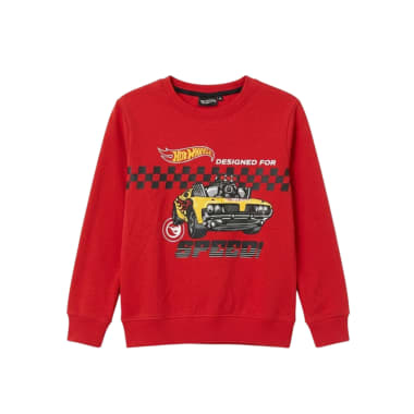 POLERA HOT WHEELS NIÑO ROJO FRANELA