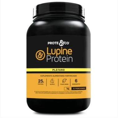 Proteina vegetal de lupino sabor platano 1 kilogramo Marca Prote&Co