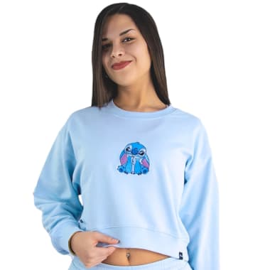 POLERA LILO Y STITCH MUJER CELESTE