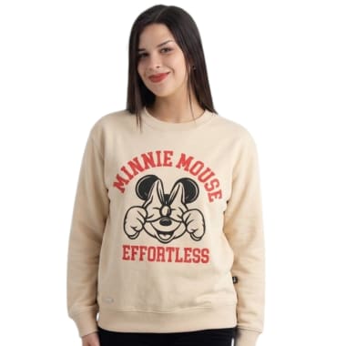 POLERA BASICA MINNIE MOUSE MUJER VAINILLA