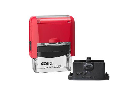 156678 - SELLO COLOP PRINTER C20 ROJO CON TAPA - ALM. NEGRO 14X38