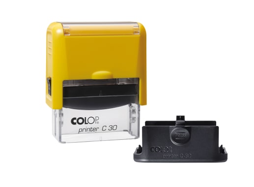 156861 - SELLO COLOP PRINTER C30 AMARILLO CON TAPA - ALM. NEGRO 18X47