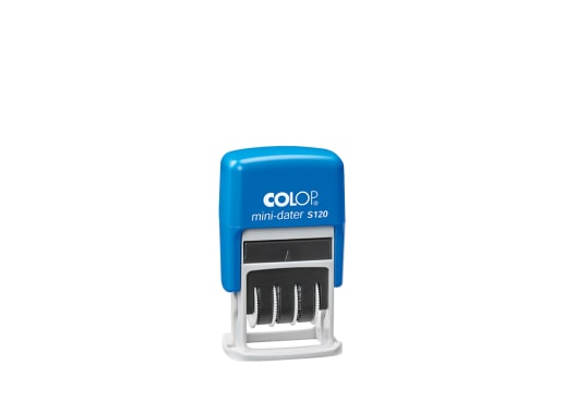 104691 - SELLO COLOP MINI DATER S120 AZUL - ALM. NEGRO 4 MM