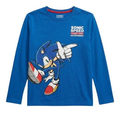 POLO BASICO ML SONIC NIÑO AZUL