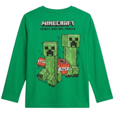POLO BASICO ML MINECRAFT NIÑO VERDE