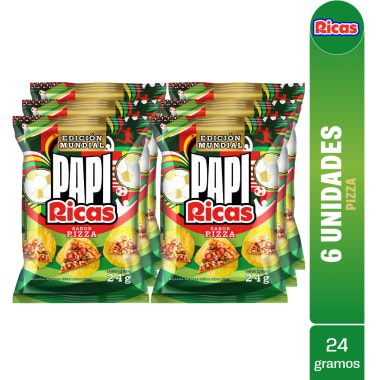 Papas PAPI RICAS Pizza 24gr Pack 6 Unidades