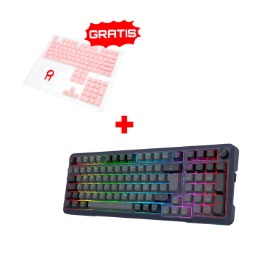 Teclado Redragon BRAGI PRO K688GB Inalambrico Español  + Keycaps Redragon SCARAB, Spanish A130P-SP PINK
