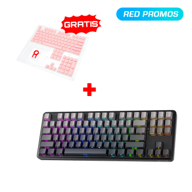 Teclado Redragon STAR BLADE RGB-PRO Wireless English K707 BLACK DEGRADED + Keycaps Redragon SCARAB, Spanish A130P-SP PINK
