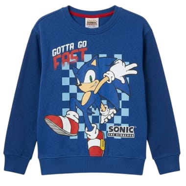POLERA SONIC NIÑO AZUL FRANELA