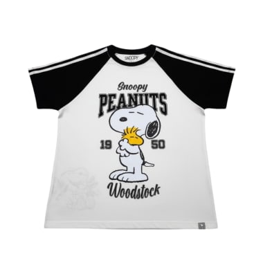POLO BAS MC MUJER SNOOPY MARFIL