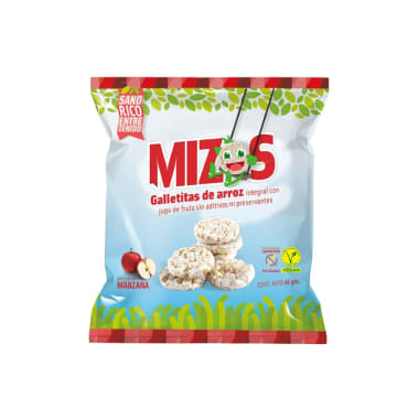 Galletas de arroz manzana 16 gramos Marca Mizos