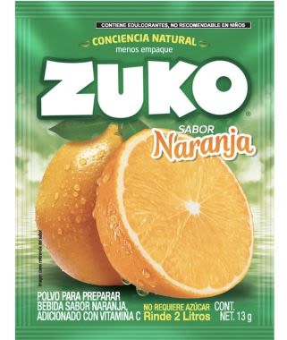 Concentrado Zuko super naranja 13 gr