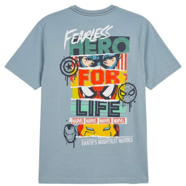 POLO OVERSIZE  MARVEL COMICS CABALLERO ACERO  ALGODÓN