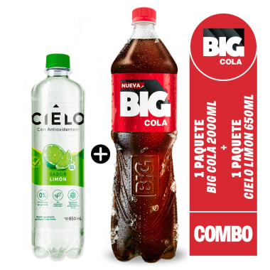 BIG COLA 2000 ML - 1  CIELO LIMON PET NO RETORNABLE 650 ML 12      